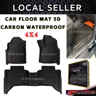 4X4 CAR FLOOR MAT 5D CARBON WATERPROOF HILUX REVO ROCCO ROGUE CARPET TOYOTA GUN125 GUN125 4X4 OFF RO