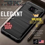 Samsung Galaxy S6 S6 Edge S7 S7 Edge S8 S8 Plus + Rugged Armor Carbon Fiber Phone Case Casing