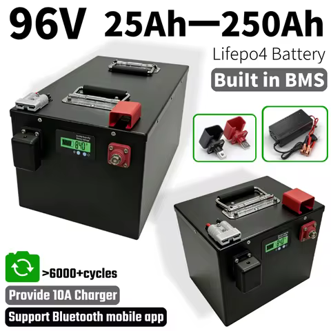 96V 25Ah 50Ah 70Ah 100Ah 120Ah 150Ah 200Ah 250Ah Lifepo4 Battery with BMS 32S for 5KW 8KW 10KW Golf 