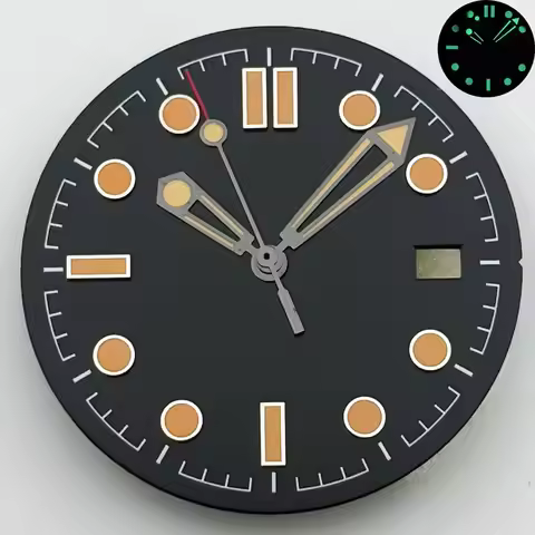31MM vintage black Seamaster Diver 300M watch dial hands C3lumiouns suitable for NH34 NH35 NH36 auto