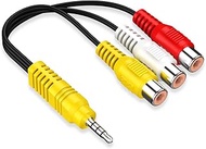 3.5MM to 3 RCA Cable ,Video AV Component Adapter Cable Replacement for TCL TV, 3 RCA to AV Input Ada