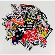 Package contains 65 pcs random random brand stickers, distro stickers, waterproof material