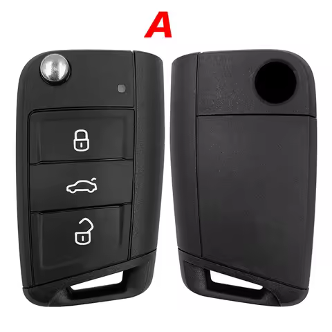 CS001040 Aftermarket 3 Button Flip Remote Key For VW MQB Replacement Shell Metal Plastic Bottom HU16