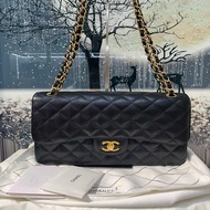 Chanel cf double flap jumbo caviar Black ghw