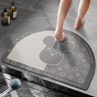 Bathroom Semicircle Floor Mat Toilet Diatom Mud American Cartoon Foot Mat Bathroom Toilet Door Entra