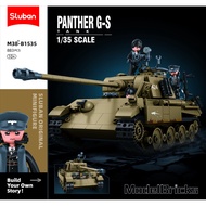 Sluban Bricks ModelBricks - 1/35 Panther G Tank M38-B1535 Building Blocks Toys for Boys