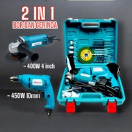 Paket Bor 10 mm dan Gerinda 4 Inch MAKITA Paket Maktec Gerinda MT90 Dan Bor MT60 ASIA BAUT