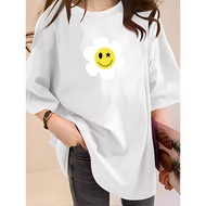 2Y795 1XL-5XL Tshirt Women Clothes T shirt Plus Size Crop Top Women Fashion Ladies Printing Loose co