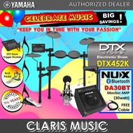 Yamaha DTX452K 5-Piece Electronic Drum Set with Hardware-NEW UNIT (DTX452-K) & NUX DA30BT AMP
