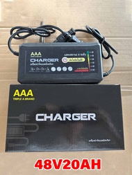 Monqiqi สายชาร์จจักรยานไฟฟ้า 48V12AH / 48V20AH เครื่องชาร์จจักรยานไฟฟ้า เครื่องชาร์จแบตเตอรี่รถยนต์ไ