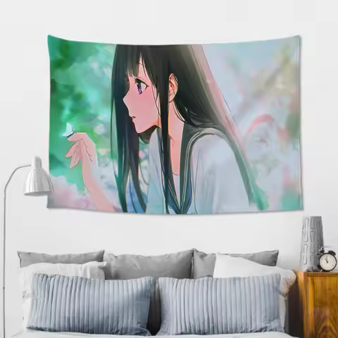 Chitanda Eru Anime Hyouka Tapestry Room Decor Wall Cloth Party Hanging Background Room Decor Baby Ro
