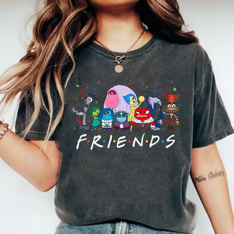 Anxiety Inside Out 2 T-shirt Funny Friends Inspired Anxiety Sadness Anger Graphic Tee Mental Health 