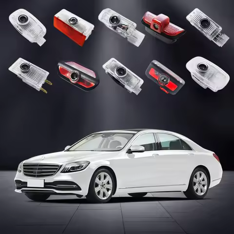 2pcs LED welcome lamp car door light logo laser projector lighting emblem For Mercedes Benz W204 W22
