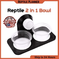 Reptile 2 in 1 Feeder Food Water Bowl Basin No Escape Feeding Dish for Lizard Gecko Reptile(爬虫食盆水盆/守宫/蜥蜴) Reptilia