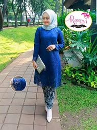 ATASAN TUNIK KEBAYA BROKAT PREMIUM REALPICT BIRU DONGKER