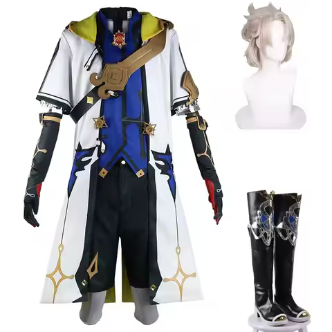 Alchemist Albedo Cosplay Genshin Imapct Costume Wig Shoes Game Clothing Suit Men Halloween Carnival