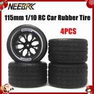 NEEBRC 4PCS 115mm 1/10 RC Car Rubber Tire Wheel Tyre 12mm Hex For RC Off-road Buggy Monster Redcat H