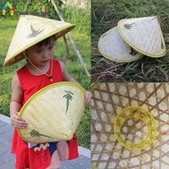 SUVE Party Sun Hats, Adjustable Sunscreen Natural Bamboo Hats,  Summer Retro Farmer Caps Children Ki