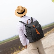 防潑水筆電後背包 日本蠟染帆布大容量旅行背包 灰色 -108號