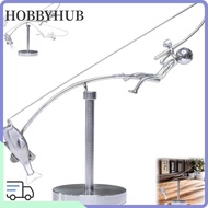 HOBBYHUB Kinetic Fishing Sculpture, Handmade Metal The Fisherman Balancing Sculpture, Creative Desk 