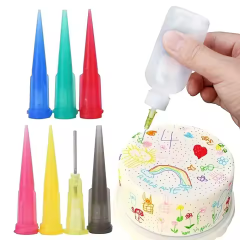 8Pcs/set Jam Painting Squeeze Bottles with 7 Nozzles Cake Decor Baking Pastry 50Ml Bottle Drawing To
