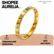 (13-21cm)GT267 Gelang Rantai Tangan Titanium Bangle Gift Wedding Jewellery Gold Silver Bracelets gel