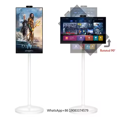 27 32 Inch HD Wifi Android Smart TV Portable Display with LED Backlight White Cabinet Intelligent In