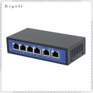 [Eigell] 6-Port Fast Ethernet PoE Switch - 4 Port PoE & 2 Port Uplink, 10/100Mbps