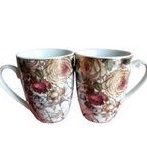 Ceramic Flower Mug 11 Oz 325 ML R-07 set of 2