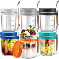 vbj67 Meal Prep Container Set Food Grade Glass Container 6pcs Glass Mason Jars for Overnight Oats Bp