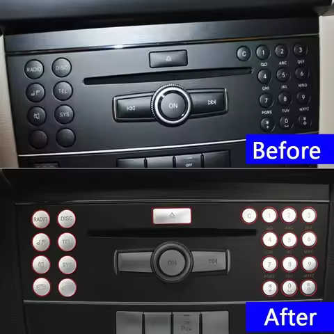 Center Console CD Air Conditioner Buttons Stickers Trim For Mercedes Benz C Class W204 GLK X204 Car 