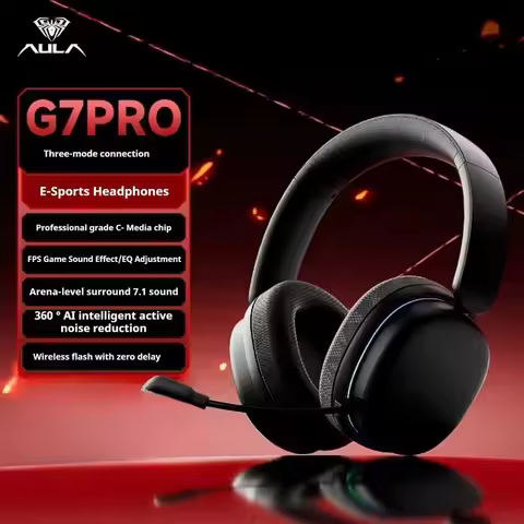 AULA G7Pro Wireless Bluetooth Headphone Tri-mode Low Latency Noise Reduction Esport Gaming Earphone