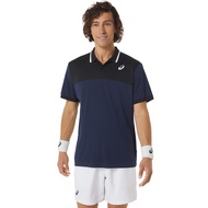 ASICS : 2041A256.401 MEN COURT POLO SHIRT MEN CPS ผู้ชาย เสื้อโปโล ของแท้  MIDNIGHT/PERFORMANCE BLAC