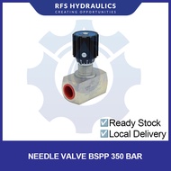 RFS 1/8" to 1" BSPP Female Connection, Carbon Steel Straight Needle Valve up to 5000 PSI (350Bar)
