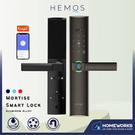HEMOS 5 IN 1 TUYA SMART DIGITAL DOOR LOCK WITH DOORBELL FOR HOME FINGERPRINT PASSWORD CARD HM-D3