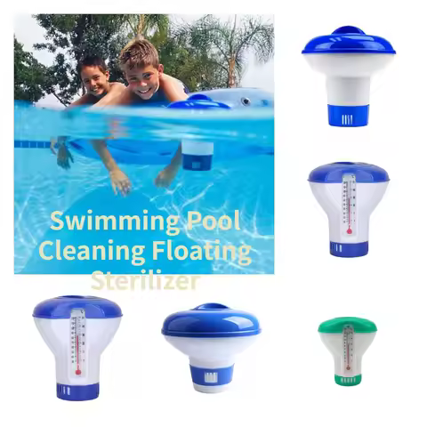 Swimming Pool Floating Chlorine And Bromine Tabs Dispenser With Thermometer Swimming Pool Floating C