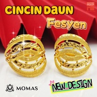 Cincin Daun Fesyen Emas 916 Original Cincin Layer Emas 916 Tulen Cincin Emas Bajet 916 Cincin Klcc L