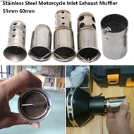 LUCKYUFT Adjustable DB Killer, Stainless Steel 51mm 60mm Motorcycle Inlet Exhaust Muffler,  8 Styles