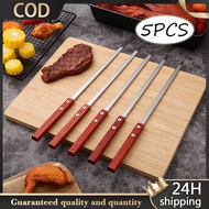 Skewer Steel Skewer Stick Stainless Skewer Stainless Steel Bbq Stick Square Wooden Handle