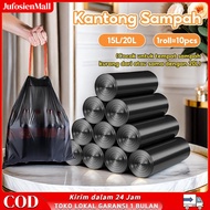 Lejumall Large Plastic Trash Bag Rope Plastic Trash Bag Roll Black Trash Bag 15L/16L/20L Trash Can
