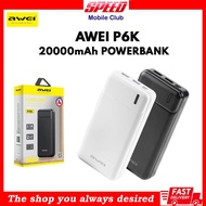 AWEI P6K 20000mAh PowerBank | Dual Type-A USB A and Type-C Micro Dual input | 2.1A Two Way Fast Charging