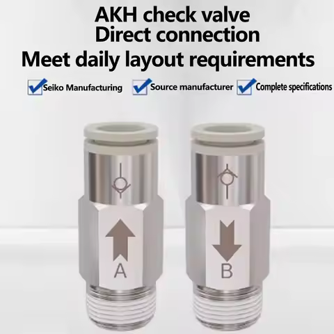 2PCS Pneumatic Check Valve AKH-B AKB M5 1/8 1/4 3/8 1/2" BSP Thread Air Pipe Quick Check Valve One-w