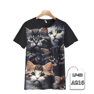 CUTE CAT T-SHIRT FULL PRINTING Premium 3D CAT PICTURE T-SHIRT LP3D-A216