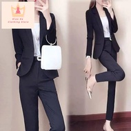 ＜918＞Elegant Girl Casual Business Office Formal Attire For Women Terno Top And Jagger Pants Summer K