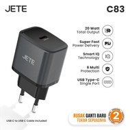 JETE C83 20W Charger Head Adapter Includes USB Type C Fast Charging Cable Travel Size Batok Wall Cha