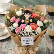Fathers Cake Decoration Dad Rubber Cake Topper/DAY Cupcake Decoration Flower Bouquet papa Topper/