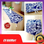 33x210cm Blue Flower Table Runner Canvas Tablecloth