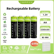 YOPPEN 1.2V AA/AAA Ni-MH Rechargeable Battery 8-Slot Fast Charger Storage Box Set For AircondRemote/