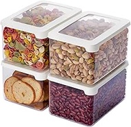 SmartStore Storage Jars 1.65 L - Set of 4 Airtight - 20% Bio-Based Plastic Storage Box with Lid, BPA