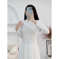 High quality American silk white student ao dai ao dai vietnam ao dai muslimah